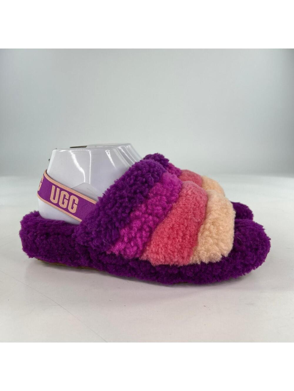 UGG Fluff Yeah Slide sandals US 9 Berrylicious gradient Purple Shearling Slipper - Picture 12 of 12
